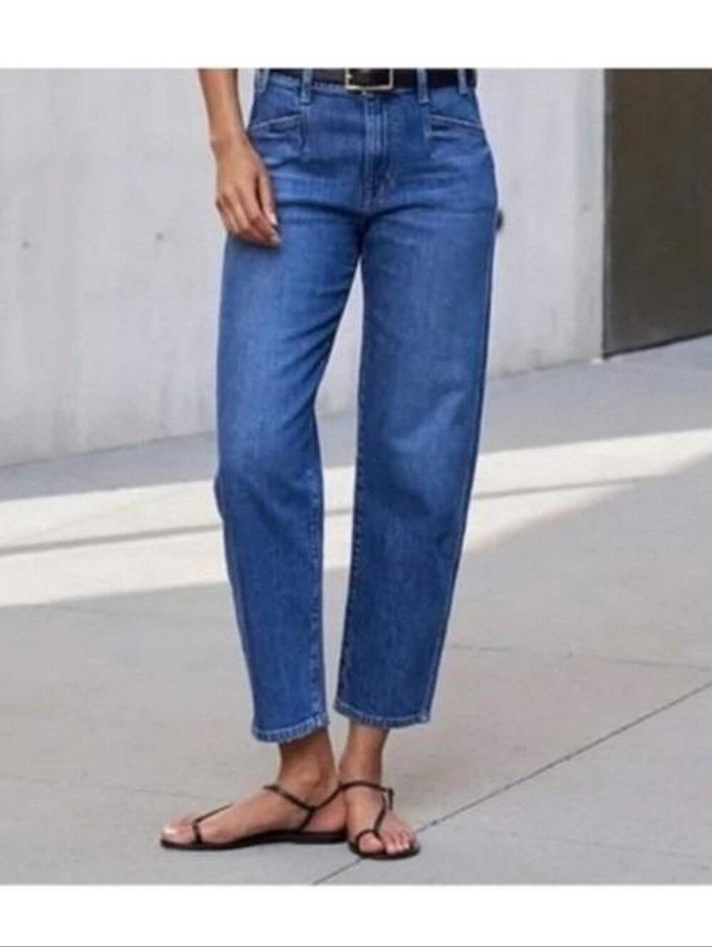 🆕️ AYR The Beat Barrel Leg Trouser Jean Sz 31 Blue Clean Girl Minimalist